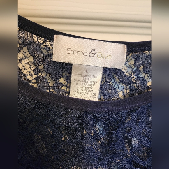 Emma&Olive Dressy Sleeveless Top with Delicate Lace Detail - Picture 5 of 5